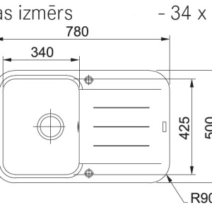 FRANKE Fragranīta izlietne PBG611, sahāra ar Pop-Up ventīli ventili