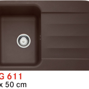 FRANKE Fragranīta izlietne PBG611, grafīts ar Pop-Up ventīli ventili