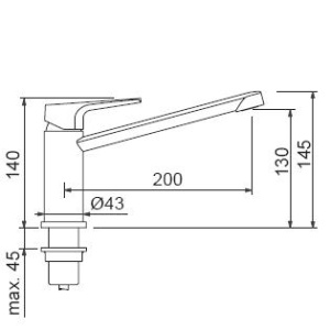 FRANKE ūdens maisītājs BAT Tico hromēts ar fiksētu uzgali