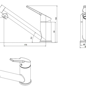 FRANKE ūdens maisītājs IRA hromēts ar fiksētu uzgali