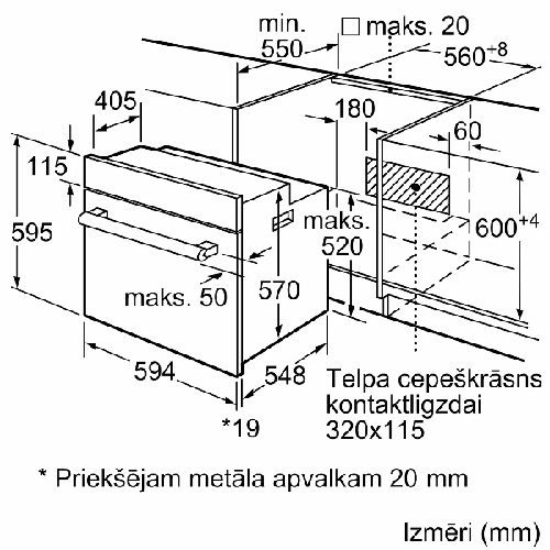 BOSCH iebūvējama cepeškrāsns HBF010BR1S