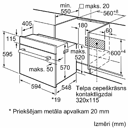 BOSCH iebūvējama cepeškrāsns HBF113BR1S