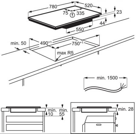 ELECTROLUX indukcijas virsma EIV83443CT