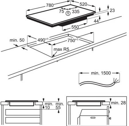 ELECTROLUX indukcijas virsma KIV83443CT
