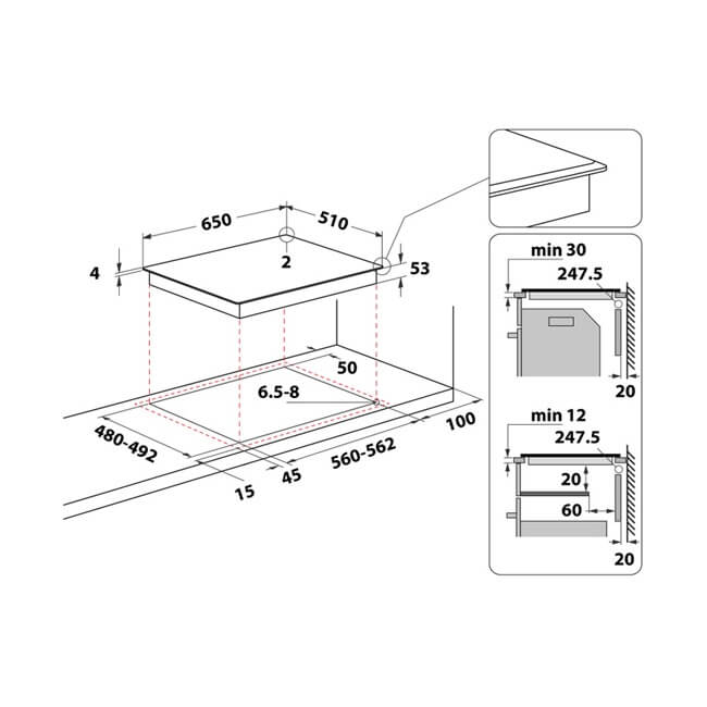WHIRLPOOL indukcijas plīts virsma SMP658CBTIXL