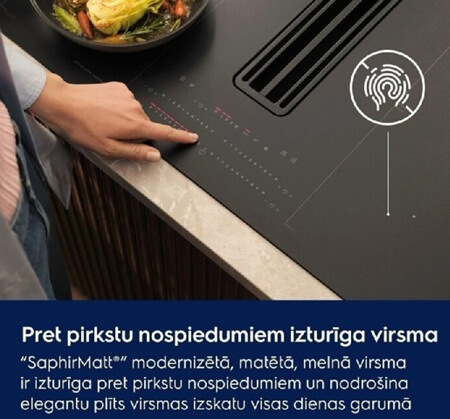 ELECTROLUX indukcijas virsma ar integrētu tvaika nosūcēju KCC84450CZ