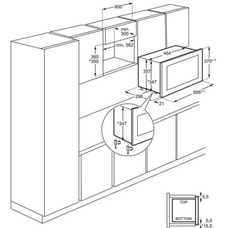 mikrovilnu-krasns-iebuvejama-aeg-nmb6s171sb-izmeri AEG iebūvējama mikroviļņu krāsns NMB6S171SB