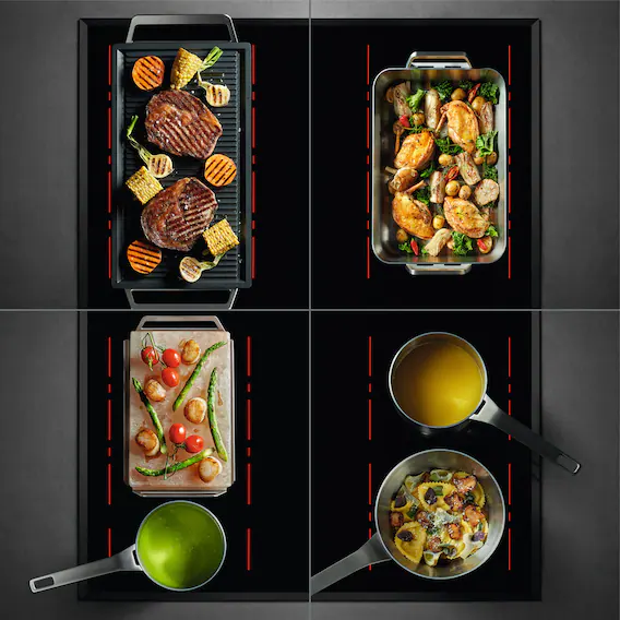 AEG-flex-bridge-elementi AEG indukcijas virsmas Flex Bridge funkcija