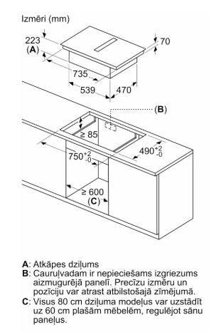BOSCH indukcijas plīts virsma ar integrētu tvaika nosūcēju PVS811B16E