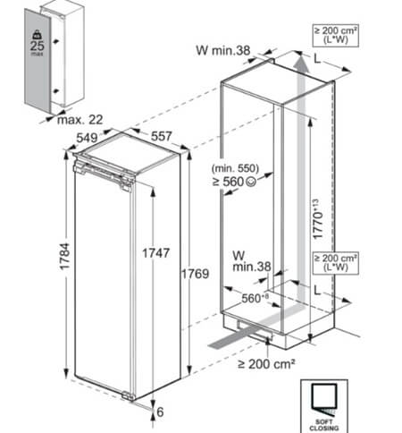 ledusskapis-iebuvejams-aeg-tk6ds181ec-iebuvesanas-izmeri AEG iebūvējams ledusskapis TK6DS181EC