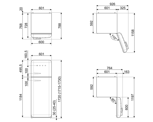 SMEG retro ledusskapis FAB30RBE6