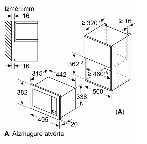BOSCH iebūvējama mikroviļņu krāsns BFL523MB4