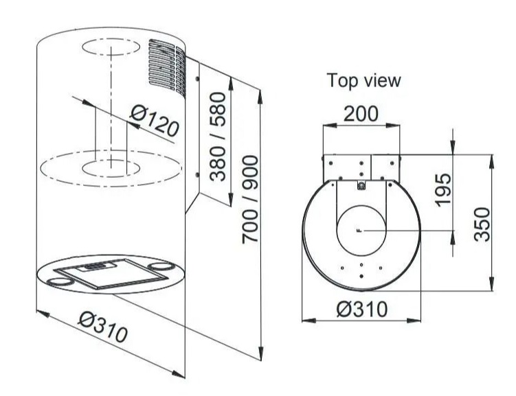 BEKO tvaika nosūcējs BHCIW31322BBH
