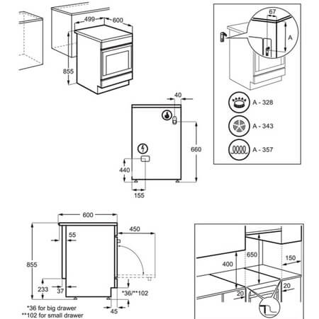ELECTROLUX gāzes plīts ar elektrisko cepeškrāsni LKK540232W