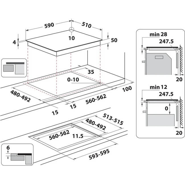 WHIRLPOOL indukcijas plīts virsma WBS2560NEBM