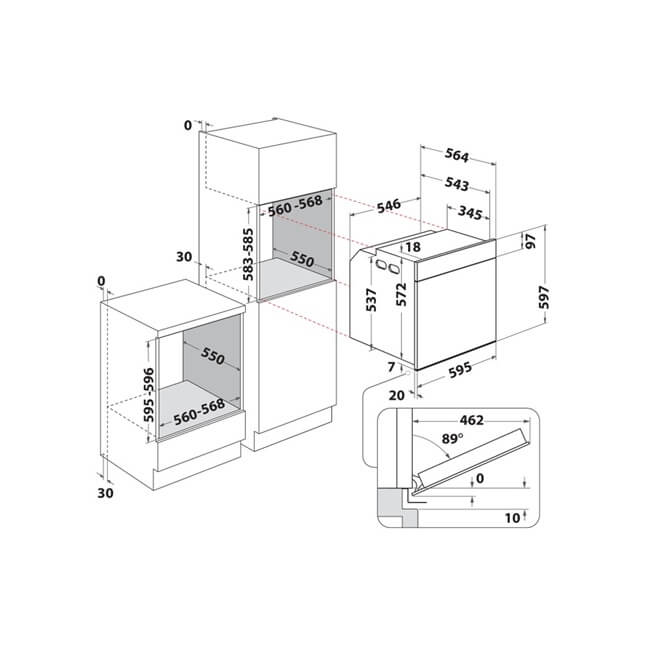 WHIRLPOOL cepeškrāsns WOI4S8HM2SEA