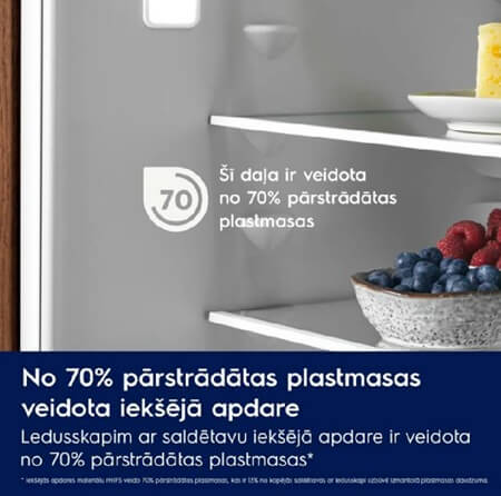 ELECTROLUX ledusskapis ar saldētavu apakšā ENA7CE18S3
