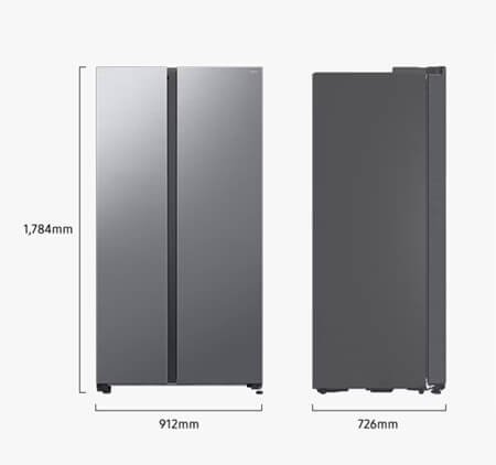 ledusskapis-side-by-side-samsung-rs70f64kefeo-bespoke-izmeri SAMSUNG side by side ledusskapis RS70F64KEFEO